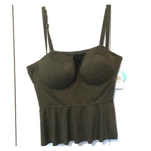 Torrid Size 2 Olive Green Peplum Bikini Top